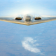 Illustration for article titled Extremely rare image of two B-2 bombers refueling at the same time